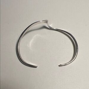 Contemporary Silver Wave Cuff Bracelet